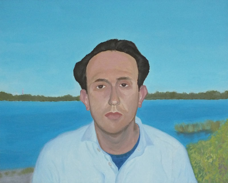 Autoritratto a olio su tela 50x40 cm.