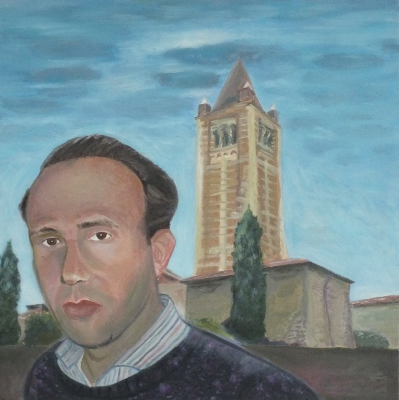 Autoritratto a olio su tela 40x40 cm